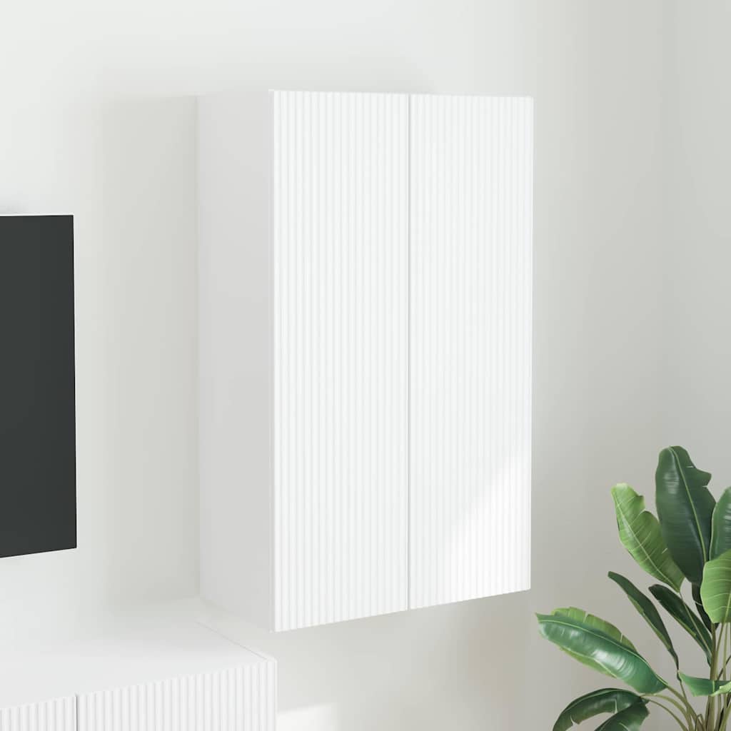 Dulap TV de perete Alb 59,5 x 31 x 100 cm Lemn compozit — imaginea 2
