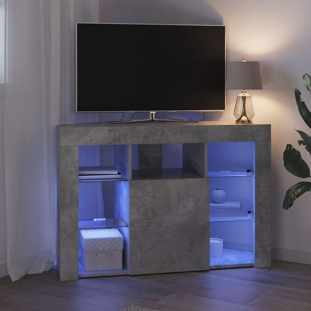 Sifonier LED pentru TV coltar Gri din beton 103 x 40 x 68 cm — imaginea 6