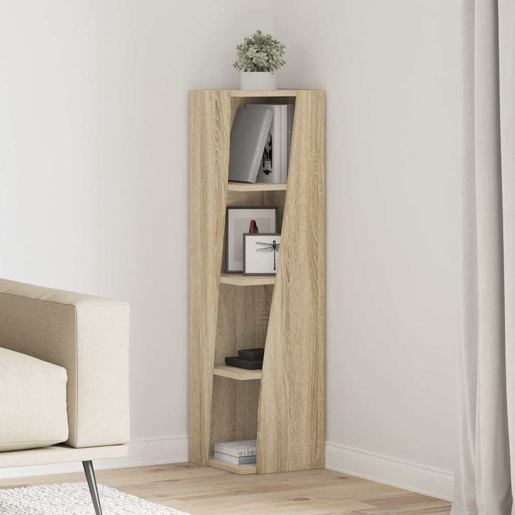 Dulap de colt Alb 27,5x27x102cm Lemn compozit — imaginea 2