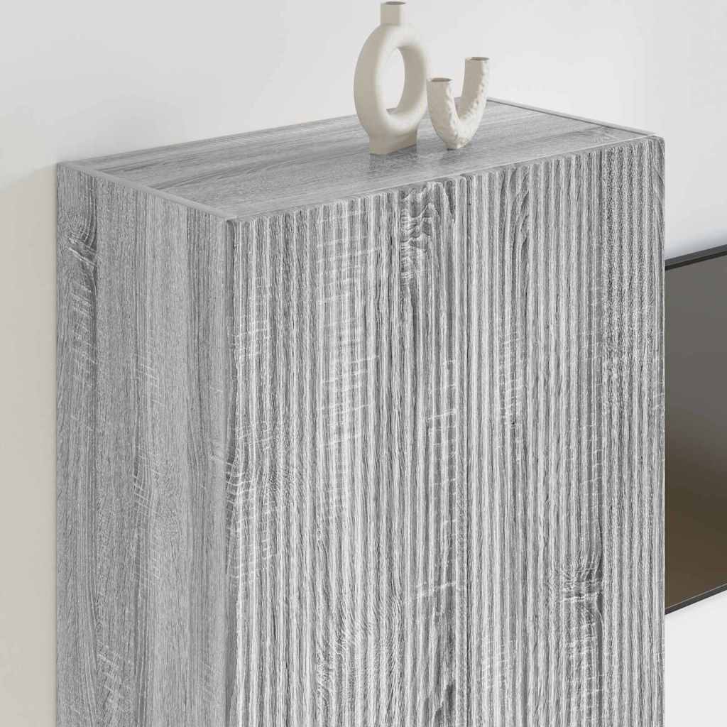 Dulap TV de perete Gri Sonoma 59,5 x 31 x 80 cm Lemn compozit — imaginea 5