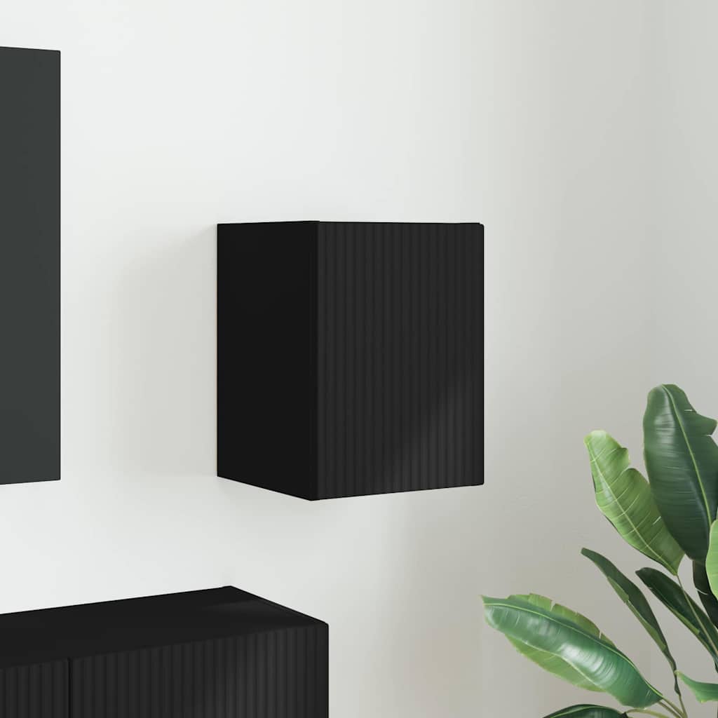 Dulap TV de perete Negru 30 x 31 x 40 cm Lemn compozit — imaginea 2