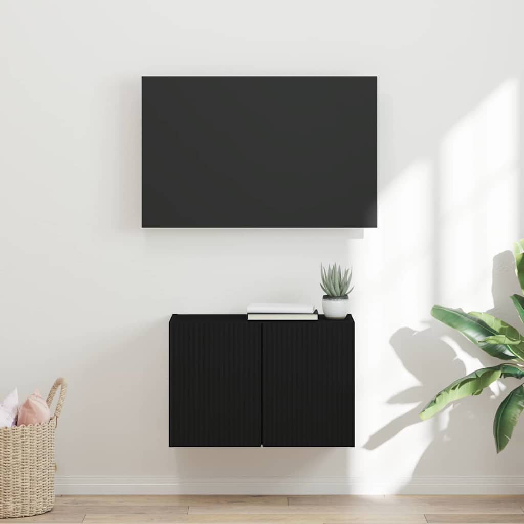 Dulap TV de perete Negru 59,5 x 31 x 40 cm Lemn compozit — imaginea 2