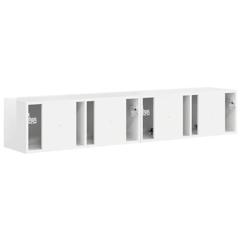 Dulap TV de perete Pe perete 2 pcs Alb Lucios 60 x 31 x 29.5 cm — imaginea 10