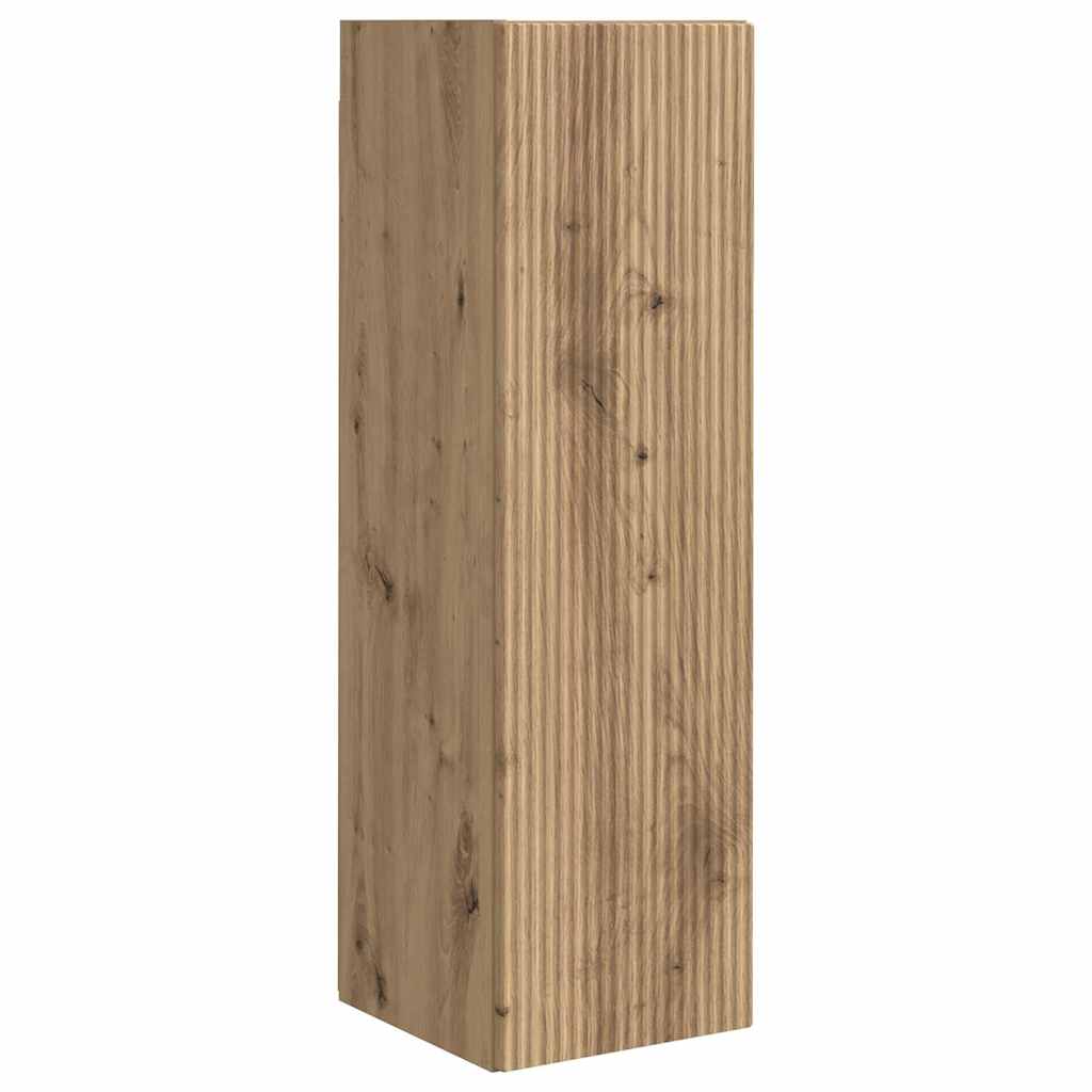 Dulap TV de perete 2 pcs Stejar artizanal 30 x 31 x 100 cm — imaginea 6