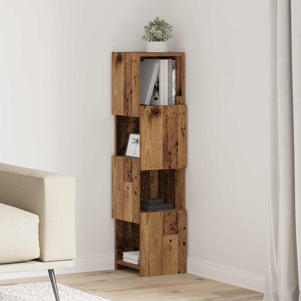Dulap de colt Alb 25,5x25x102cm Lemn compozit — imaginea 2
