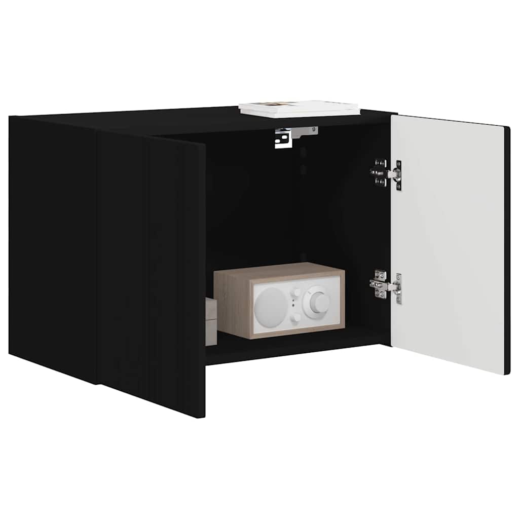 Dulap TV de perete Negru 59,5 x 31 x 40 cm Lemn compozit — imaginea 4