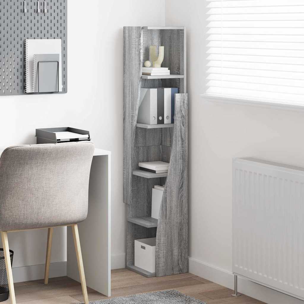 Dulap de colt Alb 27,5x27x140cm Lemn compozit — imaginea 5