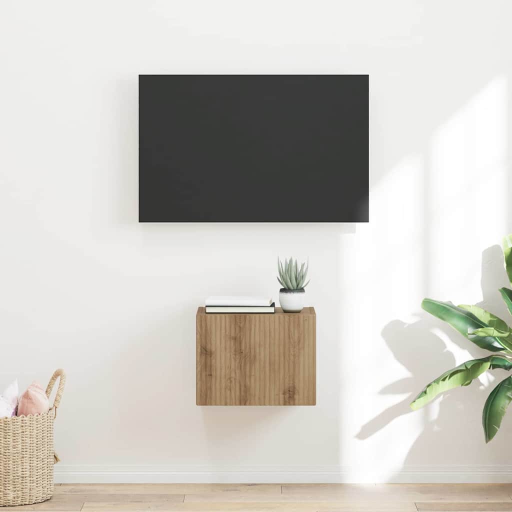 Dulap TV de perete Pe perete Stejar artizanal 60 x 31 x 29.5 cm — imaginea 2