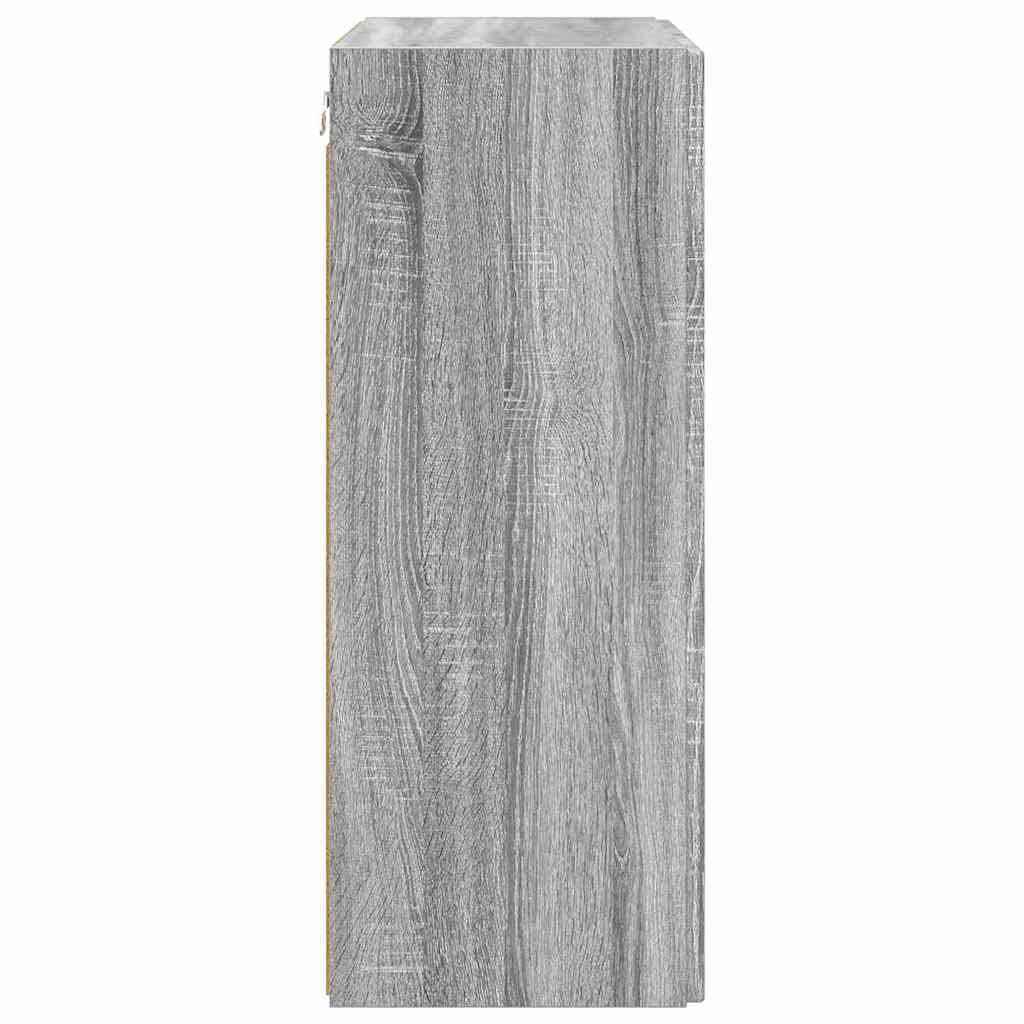 Dulap TV de perete Gri Sonoma 59,5 x 31 x 80 cm Lemn compozit — imaginea 8