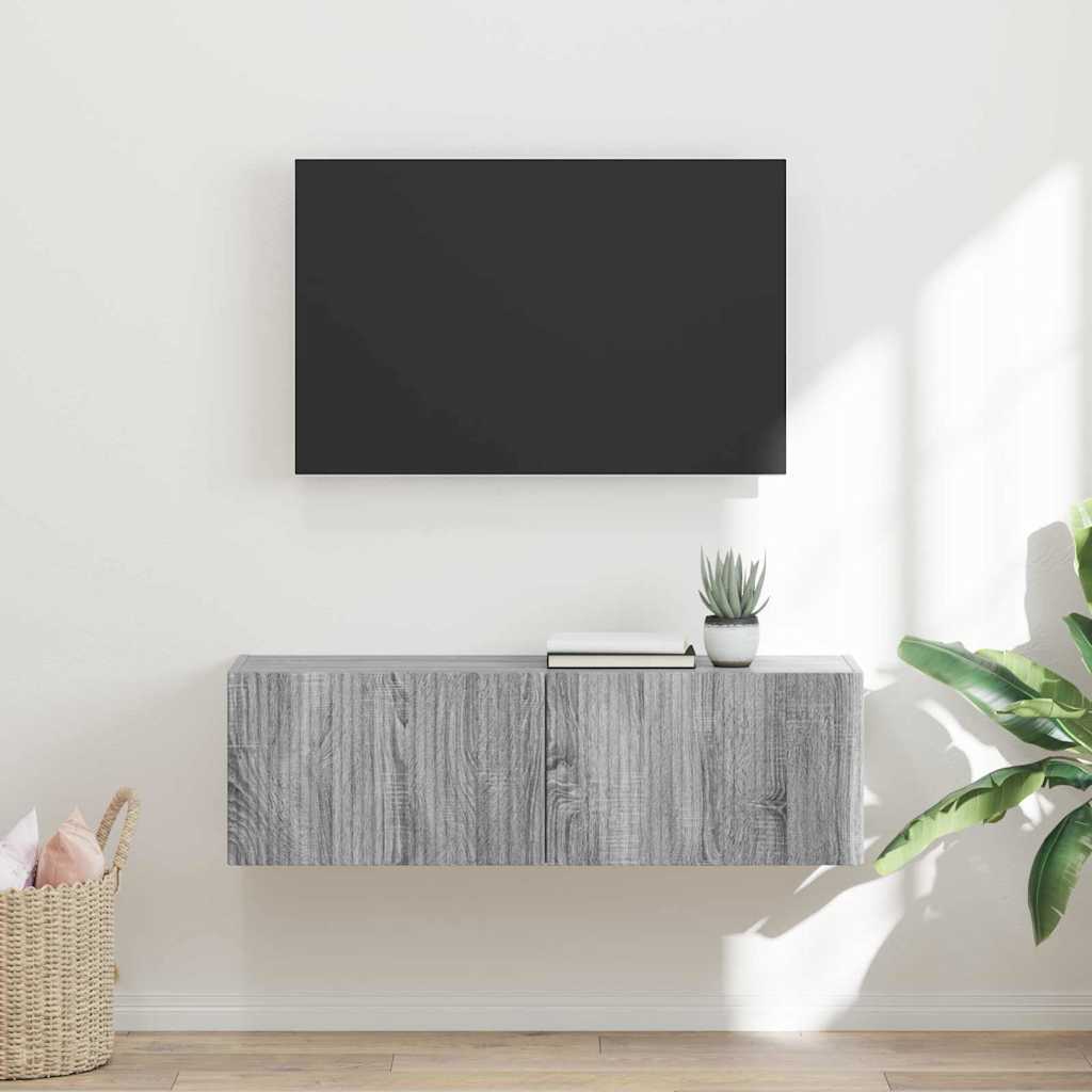 Dulap TV de perete Gri Sonoma 60 x 31 x 29.5 cm Lemn compozit — imaginea 2