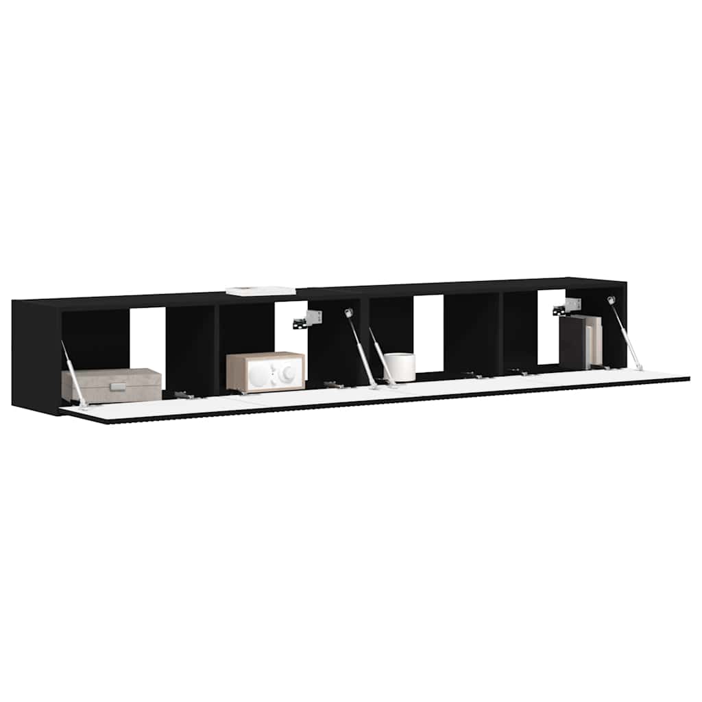 Dulap TV de perete 2 pcs Negru 60 x 31 x 29.5 cm Lemn compozit — imaginea 4