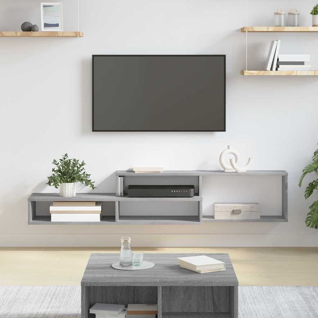 SuportTVdeperete 150x25x28,5cm Lemn compozit — imaginea 2