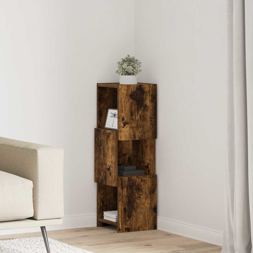Dulap de colt Alb 25,5x25x80cm Lemn compozit — imaginea 2