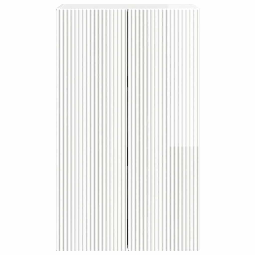 Dulap TV de perete Alb lucios 59,5 x 31 x 100 cm Lemn compozit — imaginea 7