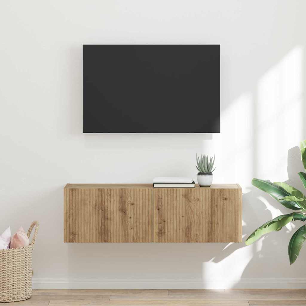 Dulap TV de perete Pe perete Stejar artizanal 60 x 31 x 29.5 cm — imaginea 2