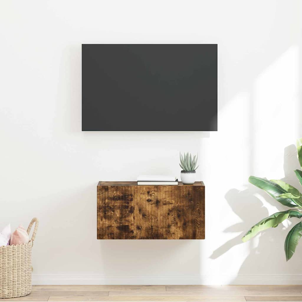 Dulap TV de perete Pe perete Stejar fumuriu 60 x 31 x 29.5 cm — imaginea 2