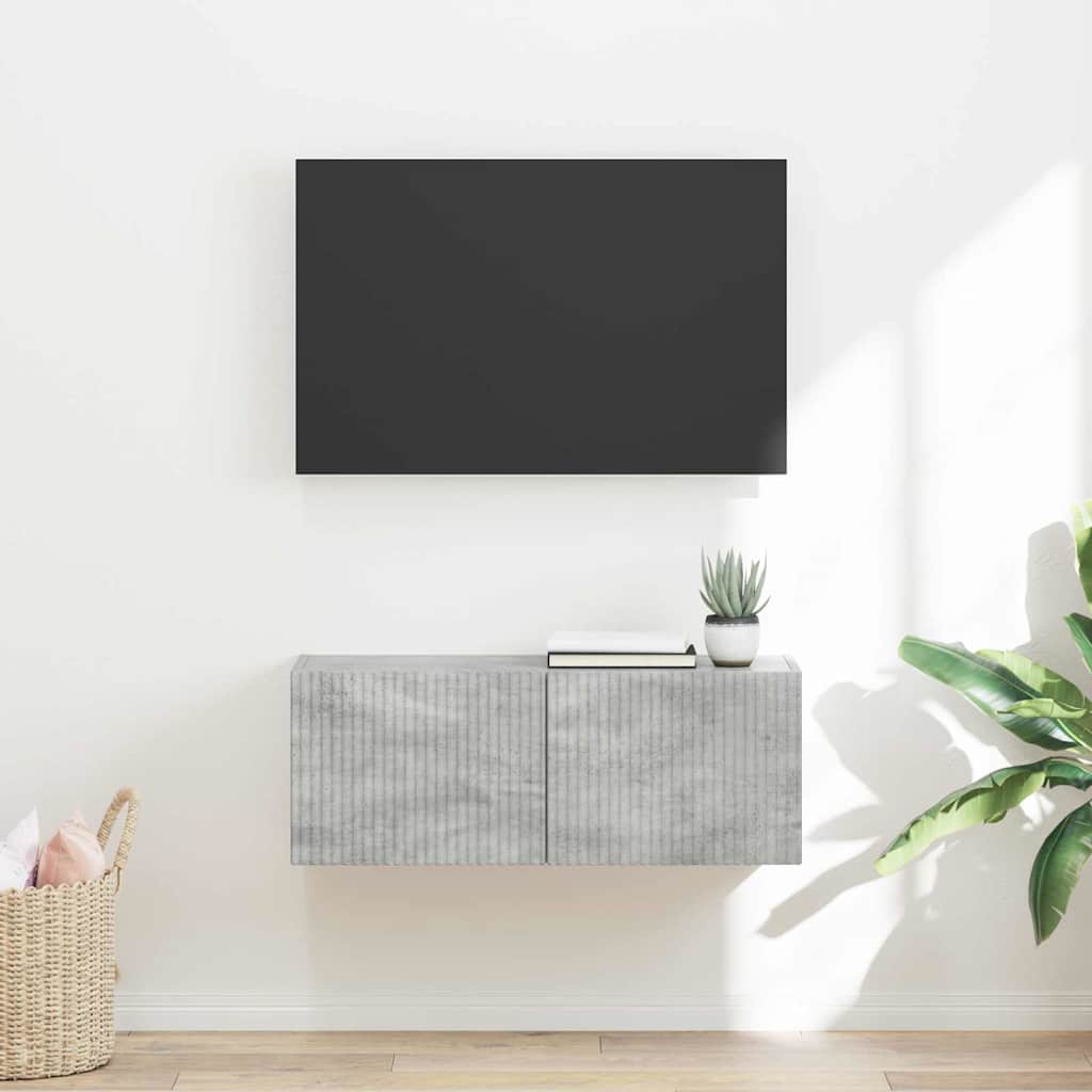 Dulap TV de perete Beton 60 x 31 x 29.5 cm Lemn compozit — imaginea 2