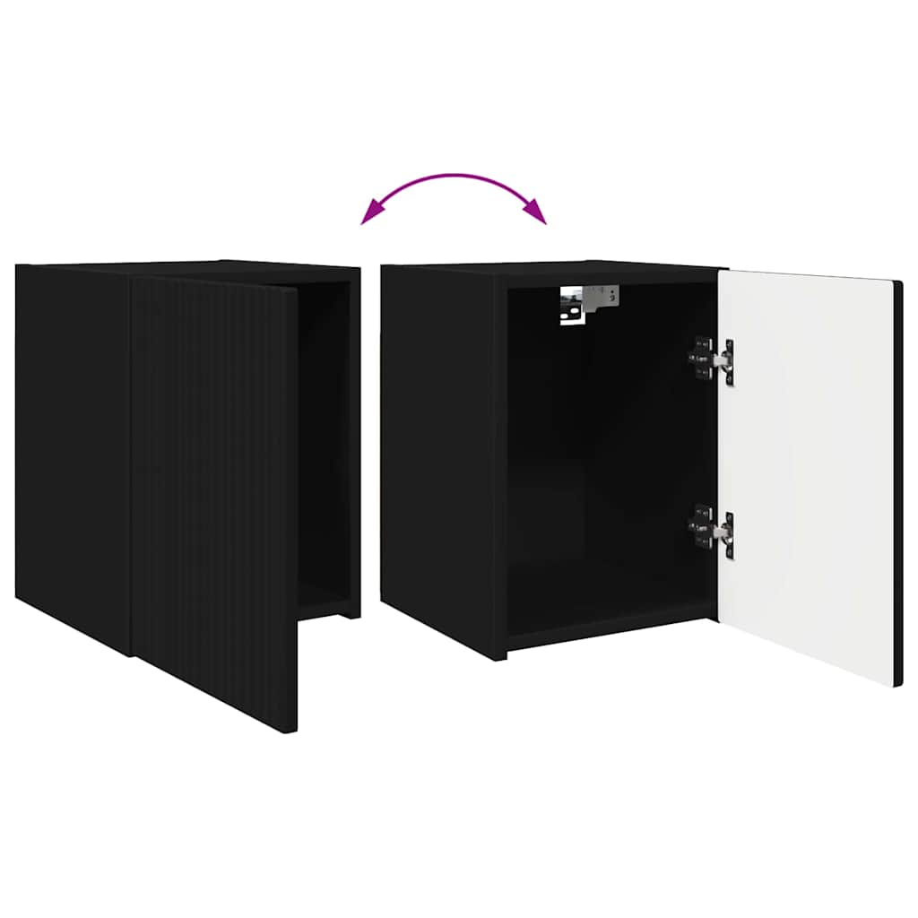 Dulap TV de perete Negru 30 x 31 x 40 cm Lemn compozit — imaginea 13