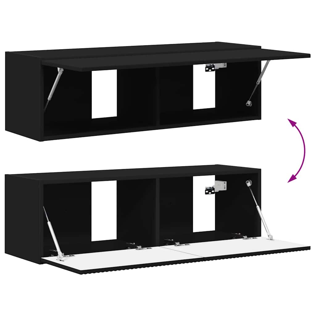 Dulap TV de perete 2 pcs Negru 60 x 31 x 29.5 cm Lemn compozit — imaginea 13
