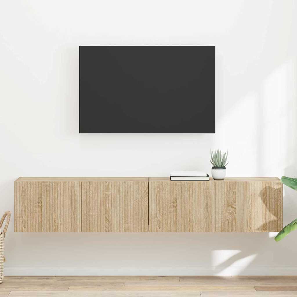 Dulap TV de perete 2 pcs Sonoma 60 x 31 x 29.5 cm Lemn compozit — imaginea 2
