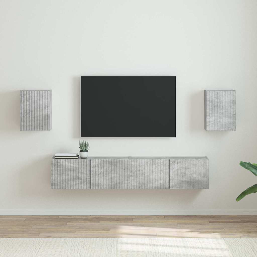 Dulap TV de perete 2 pcs Beton 30 x 31 x 40 cm Lemn compozit — imaginea 2