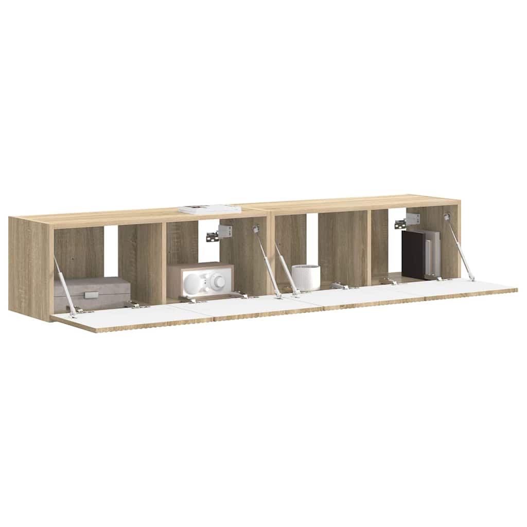 Dulap TV de perete 2 pcs Sonoma 60 x 31 x 29.5 cm Lemn compozit — imaginea 4