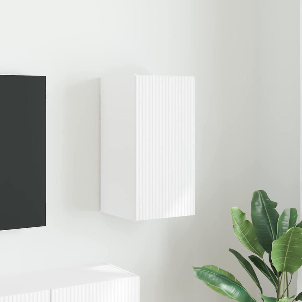 Dulap TV de perete Pe perete Alb 30 x 31 x 60 cm Lemn compozit — imaginea 2