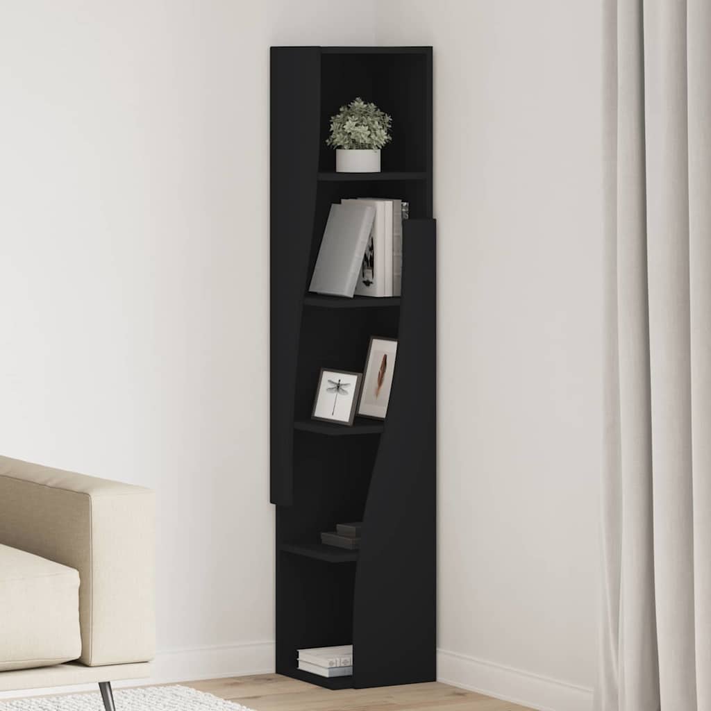 Dulap de colt Alb 27,5x27x140cm Lemn compozit — imaginea 2