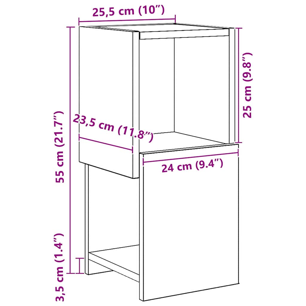 Dulap de colt Alb 25,5x25x55cm Lemn compozit — imaginea 10