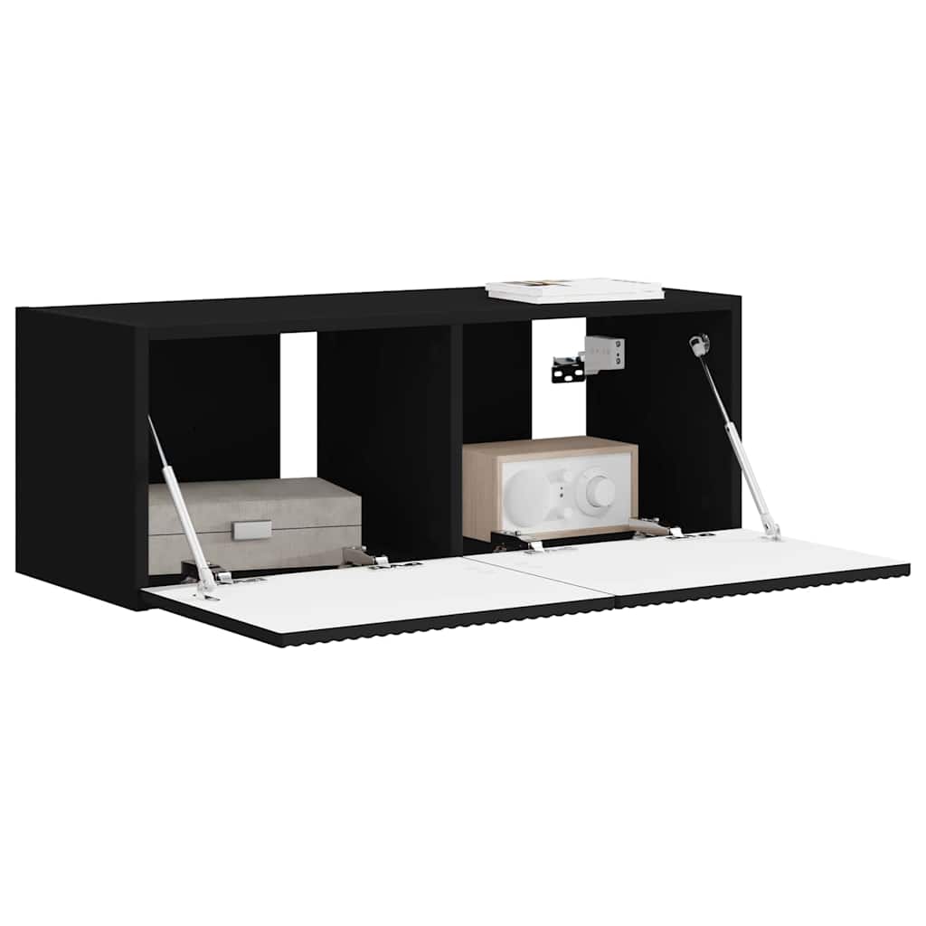 Dulap TV de perete Negru 60 x 31 x 29.5 cm Lemn compozit — imaginea 4