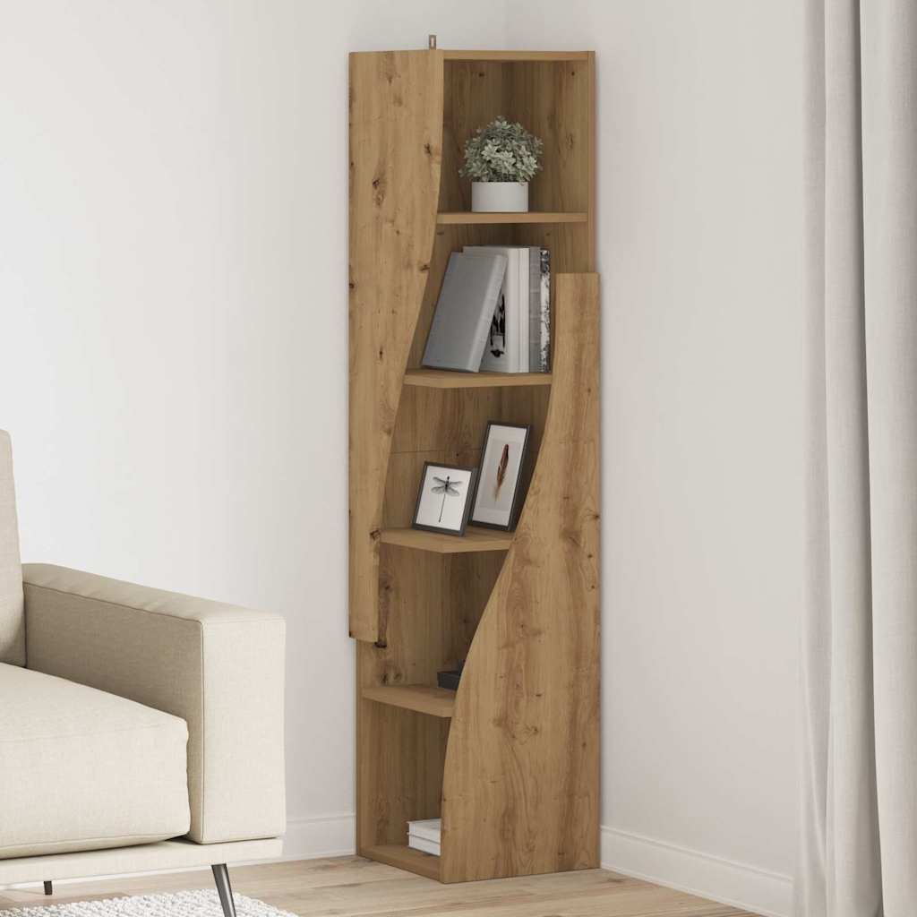 Dulap de colt Alb 32x32x140cm Lemn compozit — imaginea 2