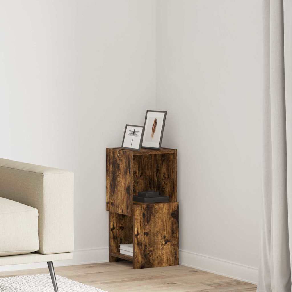Dulap de colt Alb 25,5x25x55cm Lemn compozit — imaginea 2