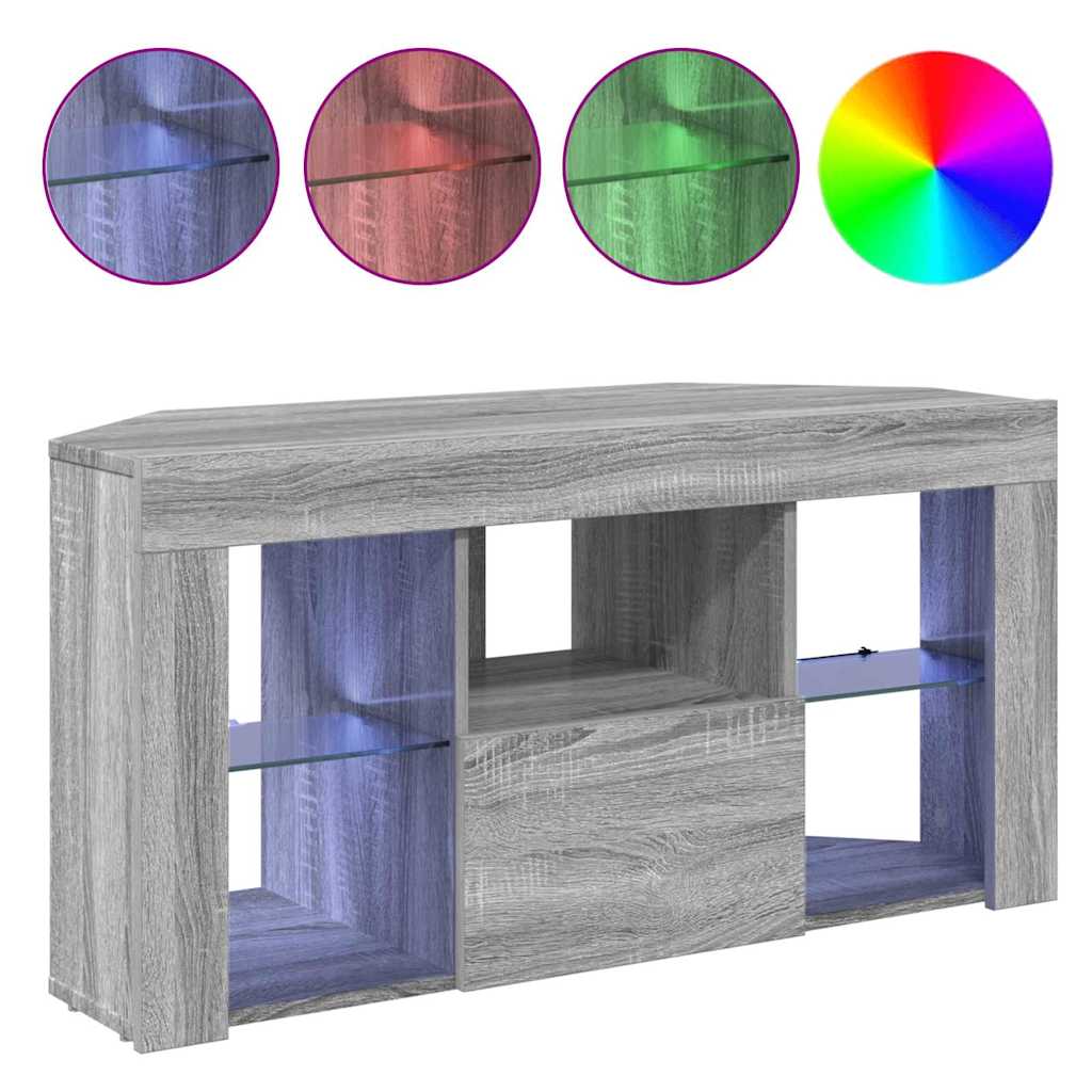 Sifonier LED pentru TV coltar Gri Sonoma 106 x 40 x 50 cm — imaginea 5