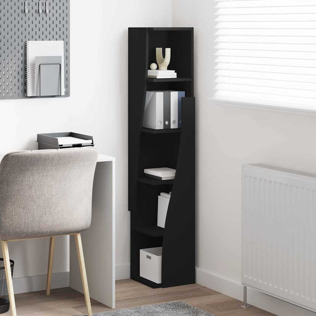 Dulap de colt Alb 27,5x27x140cm Lemn compozit — imaginea 5