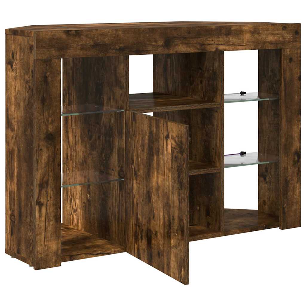 Sifonier LED pentru TV coltar Stejar fumuriu 105 x 40 x 68 cm — imaginea 8