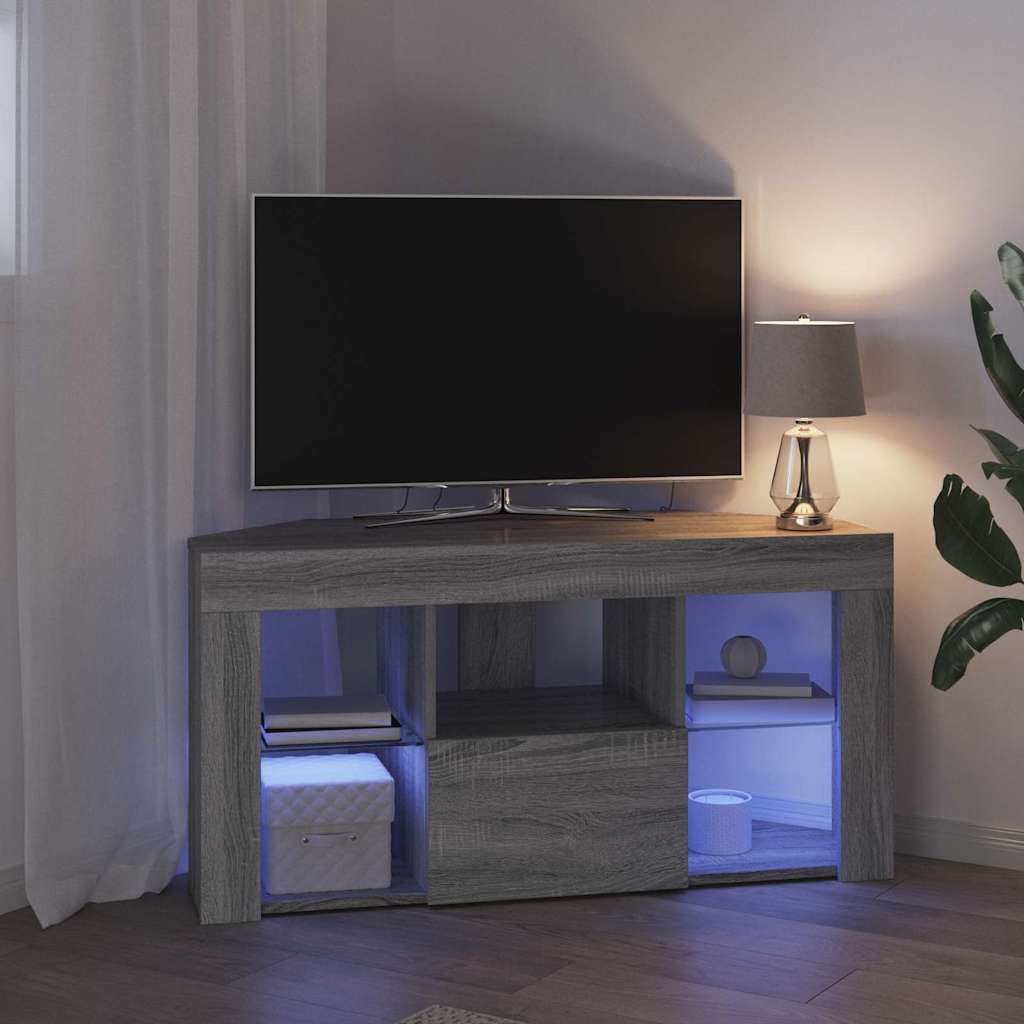 Sifonier LED pentru TV coltar Gri Sonoma 106 x 40 x 50 cm — imaginea 6