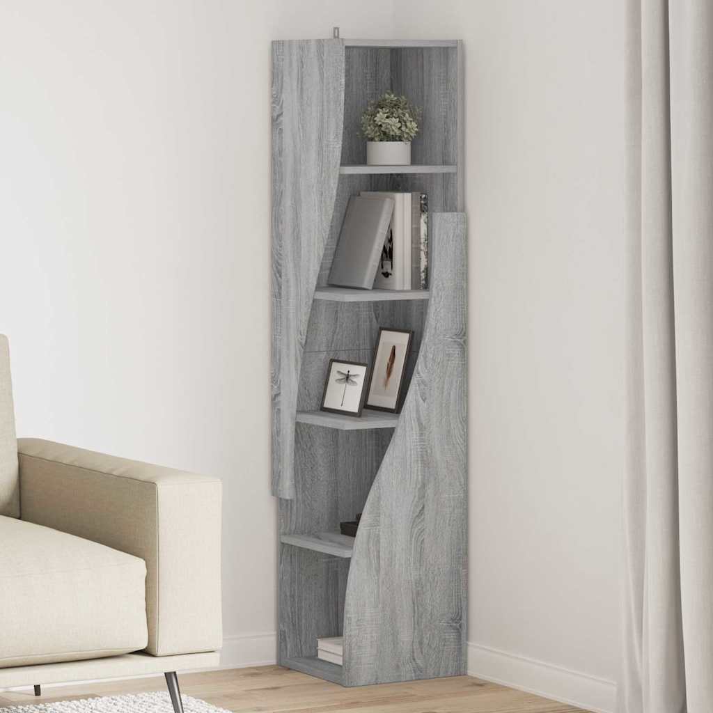Dulap de colt Alb 32x32x140cm Lemn compozit — imaginea 2