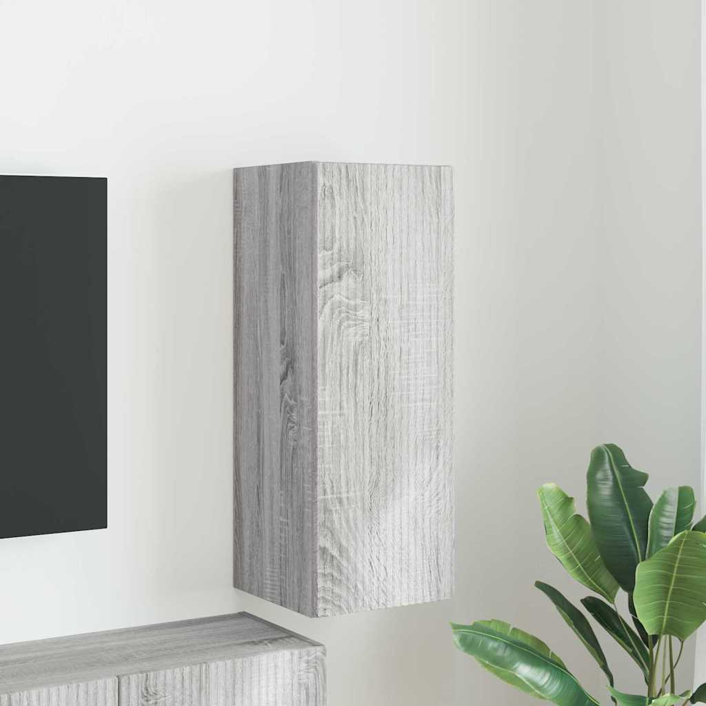 Dulap TV de perete Gri Sonoma 30 x 31 x 80 cm Lemn compozit — imaginea 2