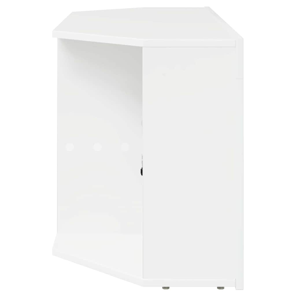 Sifonier LED pentru TV coltar Alb lucios 104 x 40 x 50 cm — imaginea 10