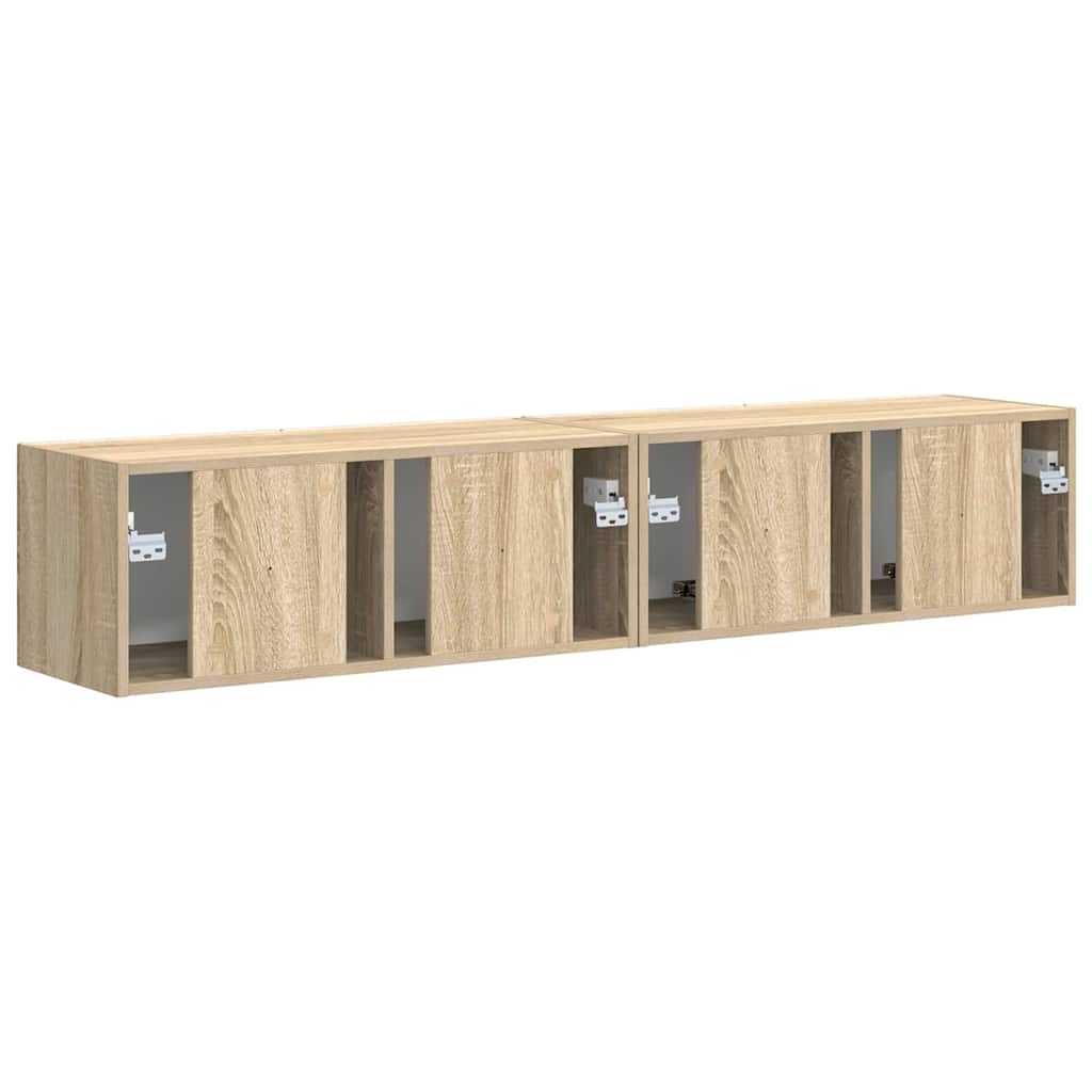 Dulap TV de perete 2 pcs Sonoma 60 x 31 x 29.5 cm Lemn compozit — imaginea 10
