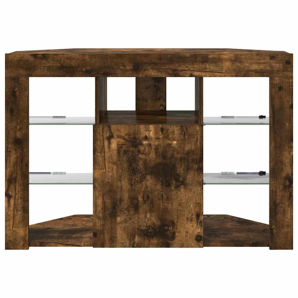 Sifonier LED pentru TV coltar Stejar fumuriu 105 x 40 x 68 cm — imaginea 9