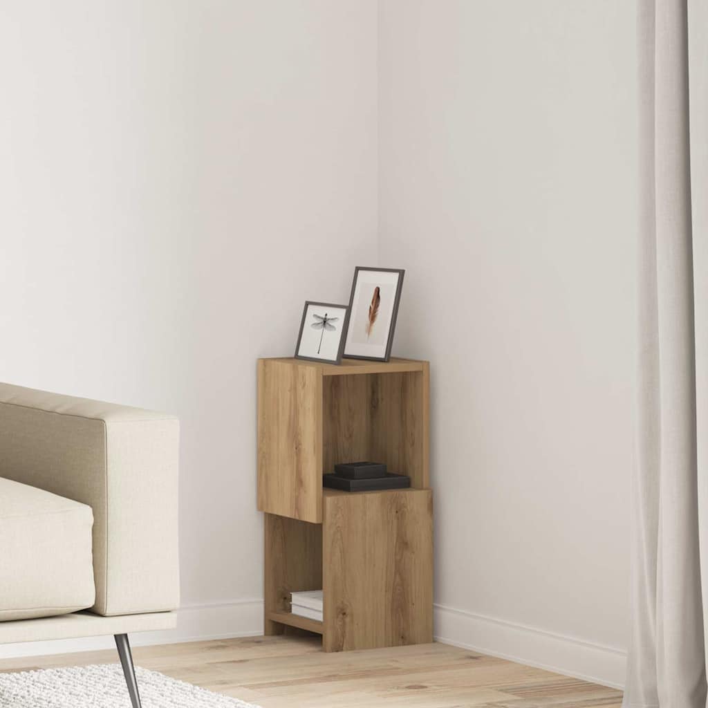 Dulap de colt Alb 25,5x25x55cm Lemn compozit — imaginea 2
