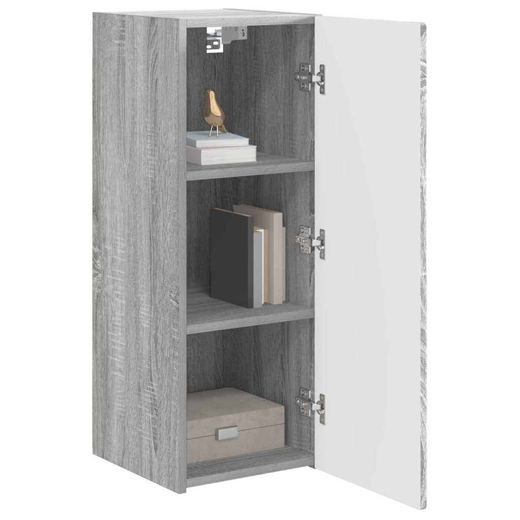 Dulap TV de perete Gri Sonoma 30 x 31 x 80 cm Lemn compozit — imaginea 4
