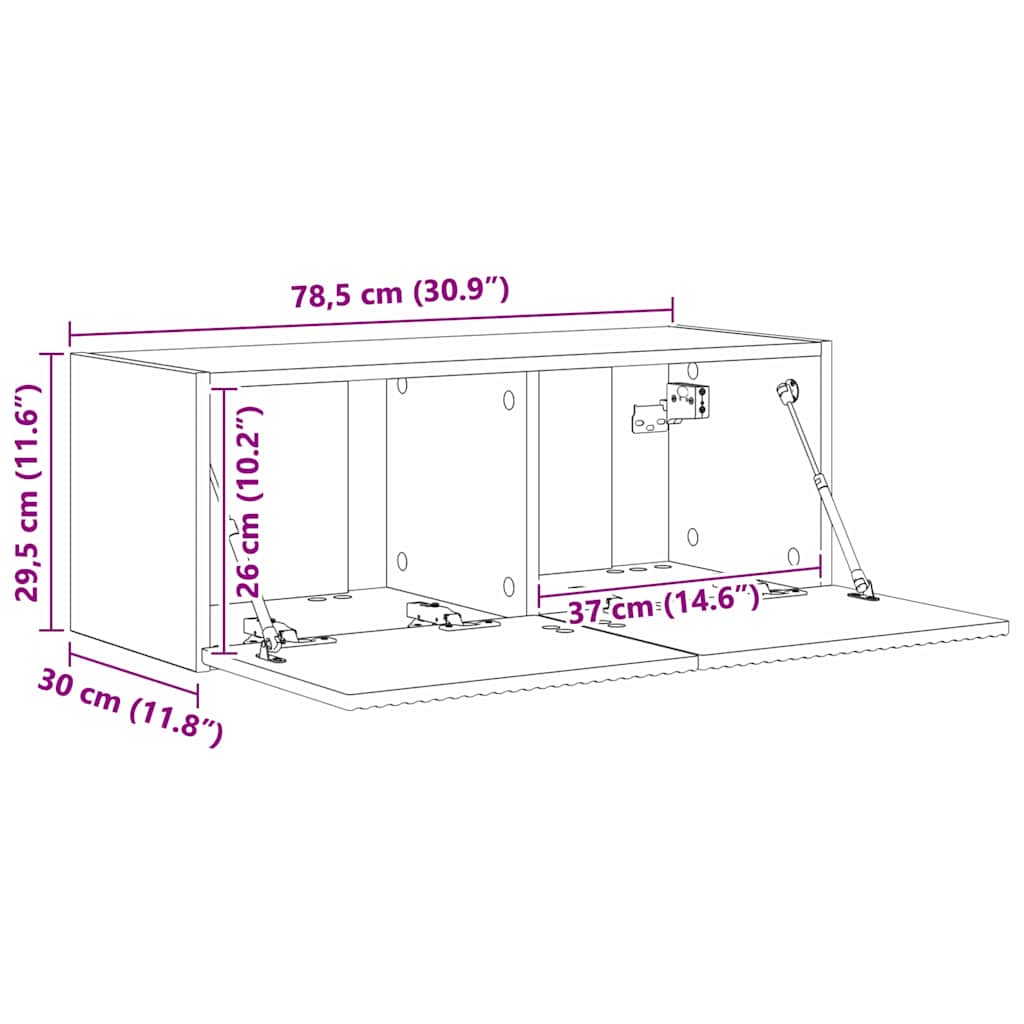 Dulap TV de perete Alb 60 x 31 x 29.5 cm Lemn compozit — imaginea 13