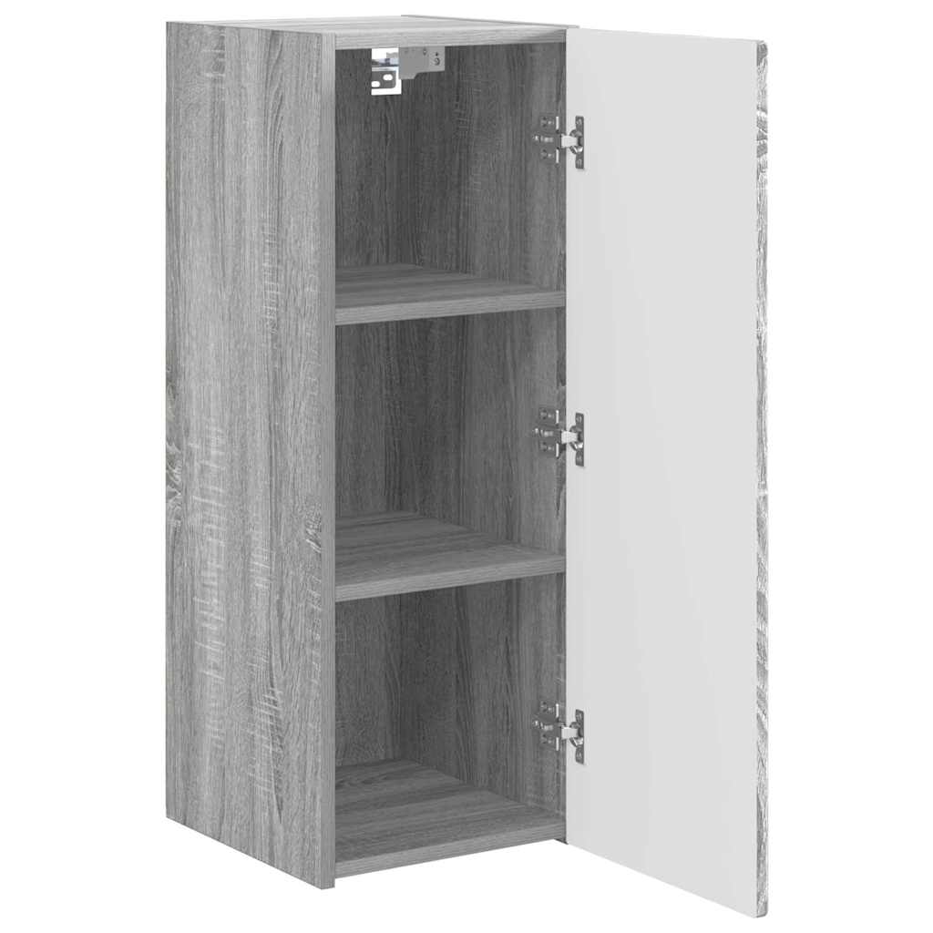 Dulap TV de perete Gri Sonoma 30 x 31 x 80 cm Lemn compozit — imaginea 6