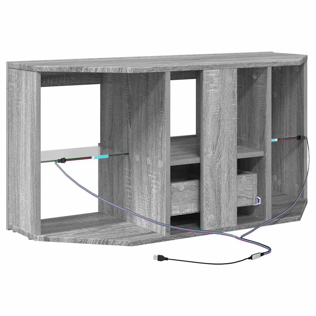 Sifonier LED pentru TV coltar Gri Sonoma 106 x 40 x 50 cm — imaginea 11