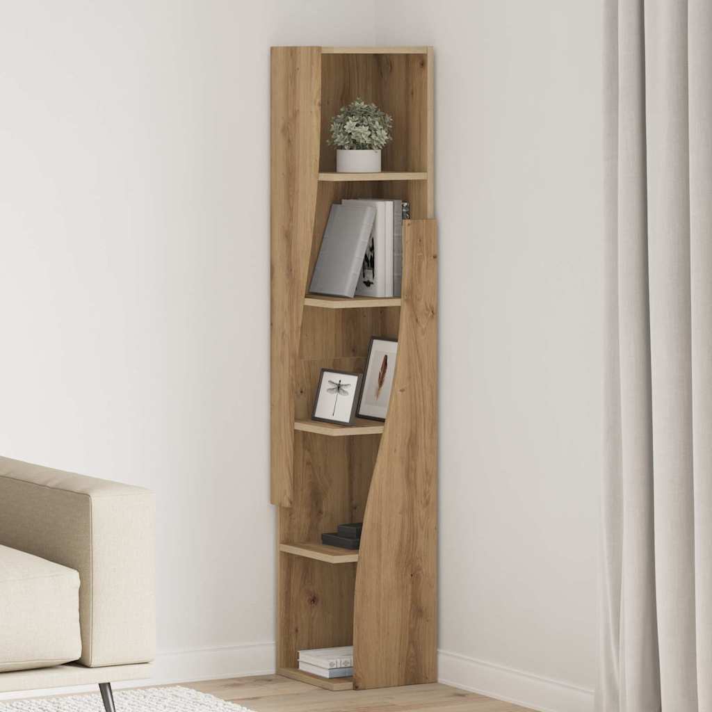 Dulap de colt Alb 27,5x27x140cm Lemn compozit — imaginea 2