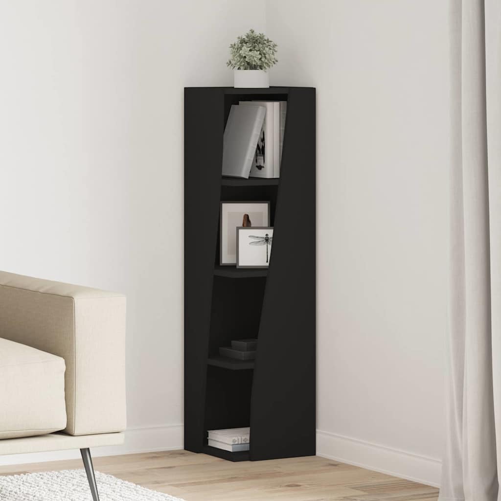 Dulap de colt Alb 27,5x27x102cm Lemn compozit — imaginea 2