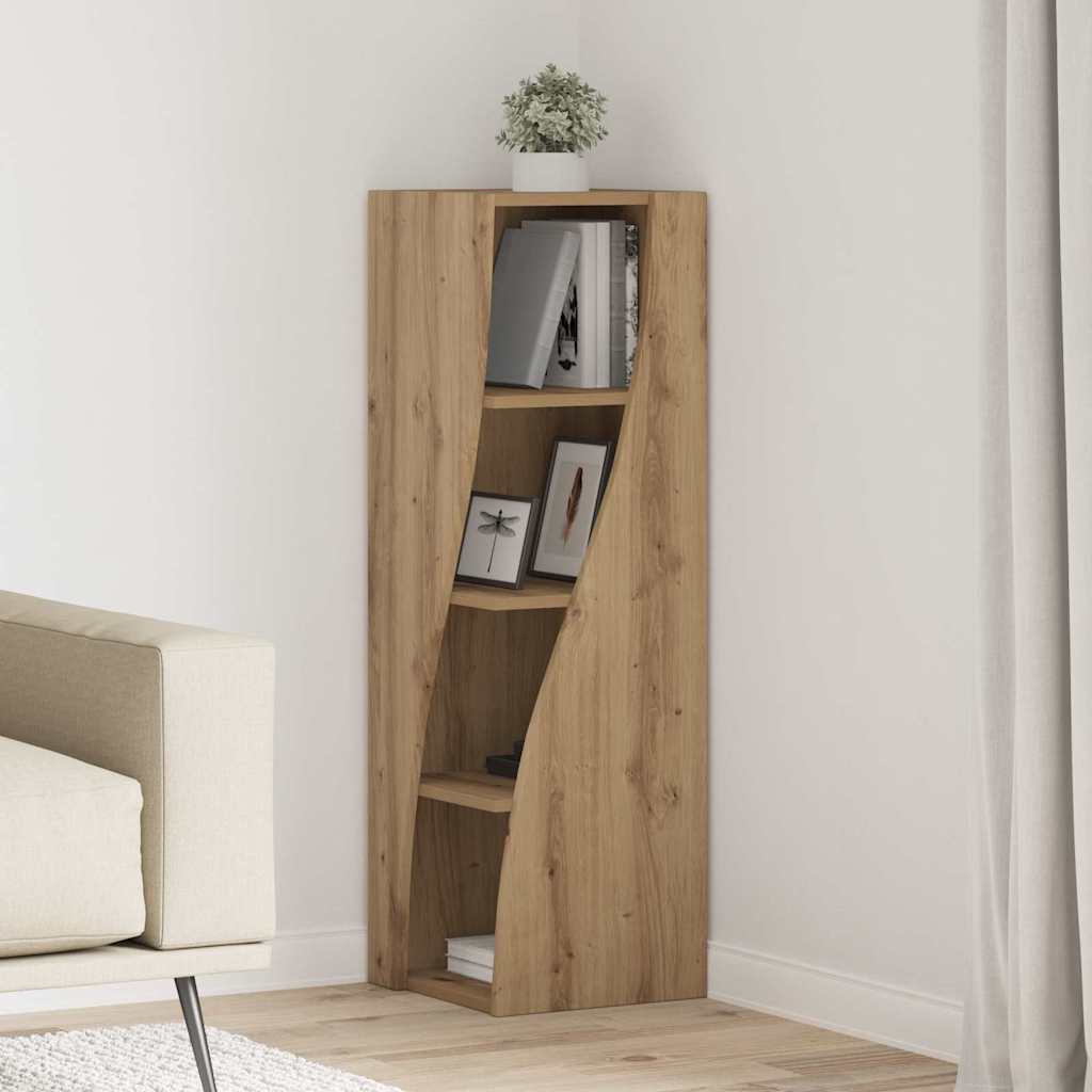 Dulap de colt Alb 32x32x102cm Lemn compozit — imaginea 2