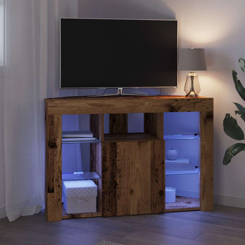 Sifonier LED pentru TV coltar Lemn Vechi 107 x 40 x 68 cm — imaginea 6